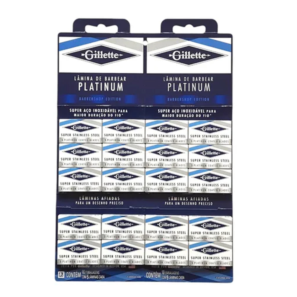 Lâmina De Barbear Gillette Platinum 100 Lâminas em Oferta na Shopee