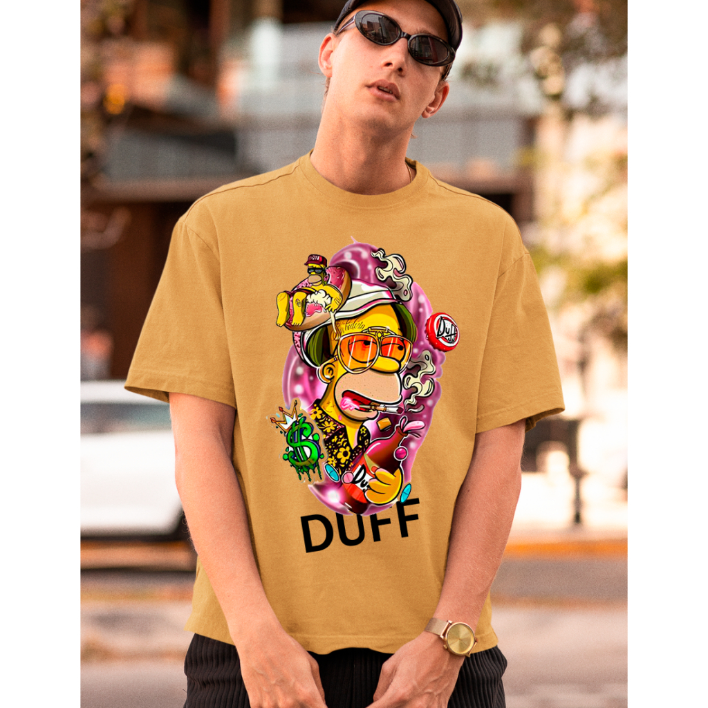 Camisa Oversized Moda Masculina Homer Duff Cigarro 100% Algodao Flanelado Confortavel Top