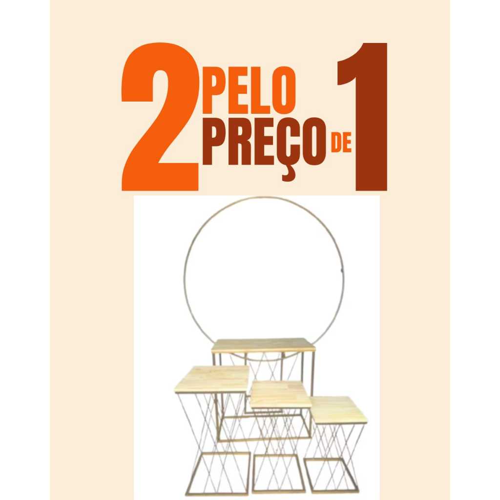 4 Mesas Teia P/ Decoração  Festa Mesinhas cruzada de ferro + Arco de 1.50 diametro com regulagem em Oferta na Shopee