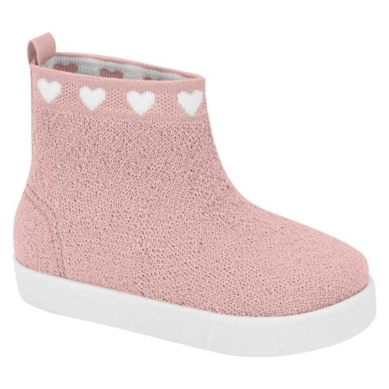 Bota Infantil Bebê Feminino Knit Calce Fácil Molekinha Rosa 2118.573