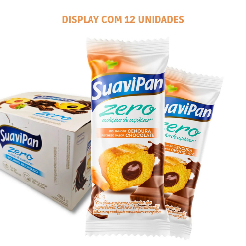 Kit 12 Bolinhos Zero - Cenoura com Chocolate 40g em Oferta na Shopee