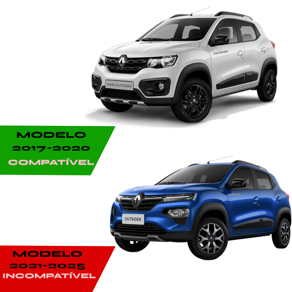 Jogo Friso Aplique Borrachão Porta Lateral Kwid Escrita Cromada Alto Relevo 2017 2018 2019 2020 — imagem 2 de 2