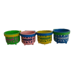 4 Unidades Comedouro,Porta Ração Coloridos Para Calopsita (Malha Universal)