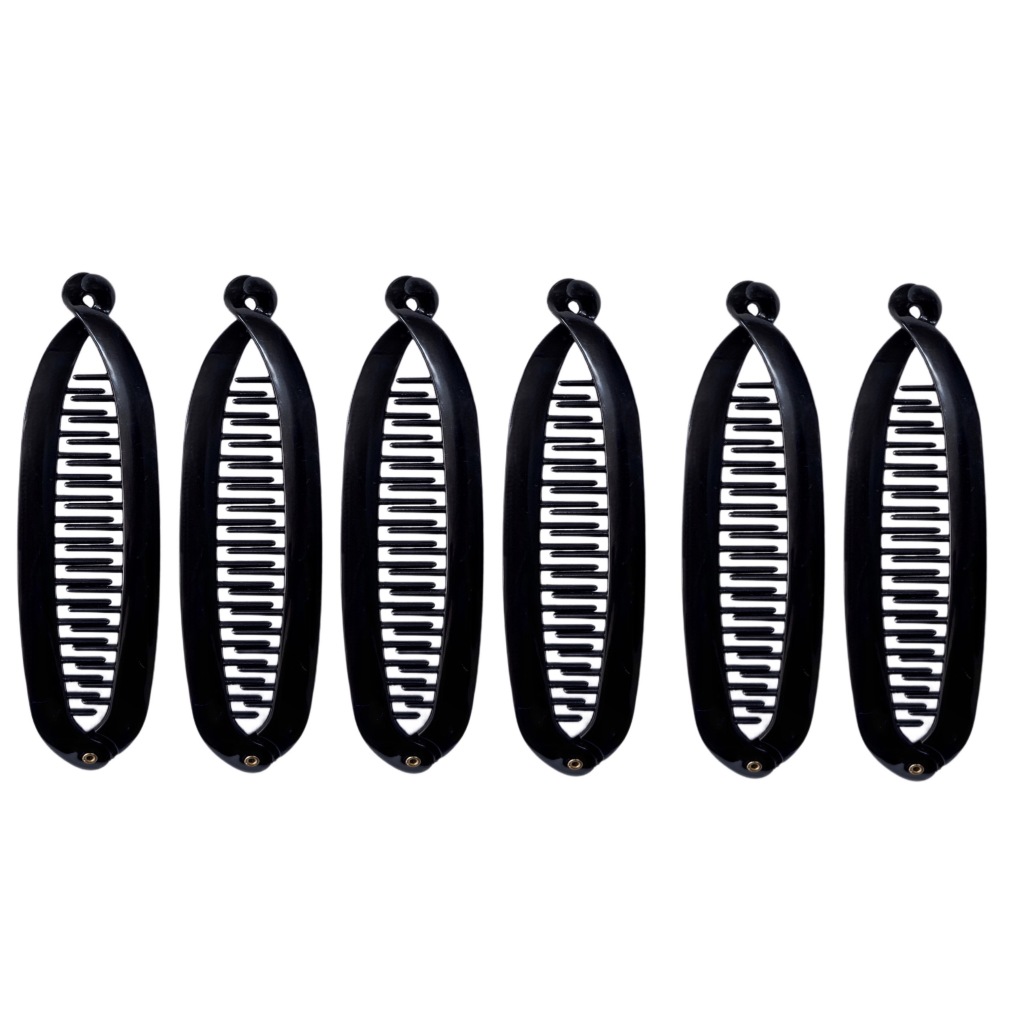 6 Presilhas Modelo Banana Prendedor Acessório Para Cabelo em Oferta na Shopee