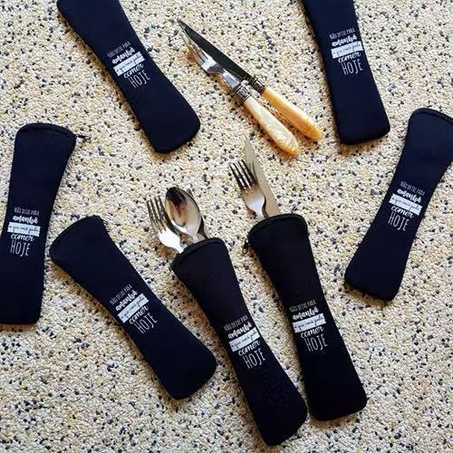 Estojo Porta Talher Estojo Para Canetas Escova De dente Neoprene Com Zíper Portátil
