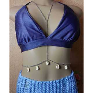 Body Chain Conchas + Pulseira Dupla Camada Corrente Corporal de Alumínio Búzios Colar de Qualidade em Oferta na Shopee