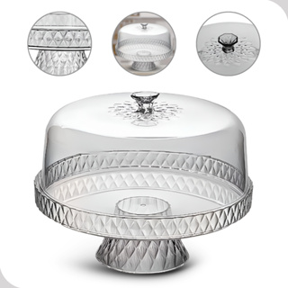 Boleira alta Acrilico Transparente Bolo Com detalhe Puxador na Tampa e pezinho em Oferta na Shopee