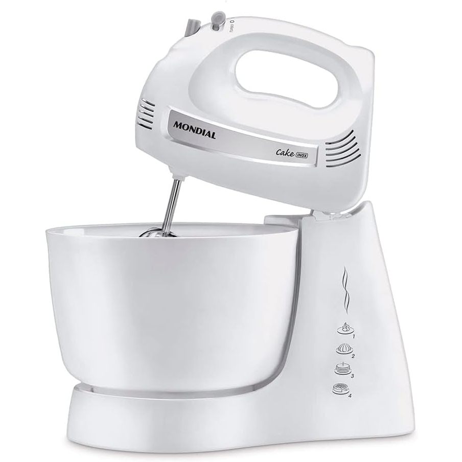 Batedeira Cake Premium Mondial 4 Velocidades + Turbo 500W B-50-W Branco