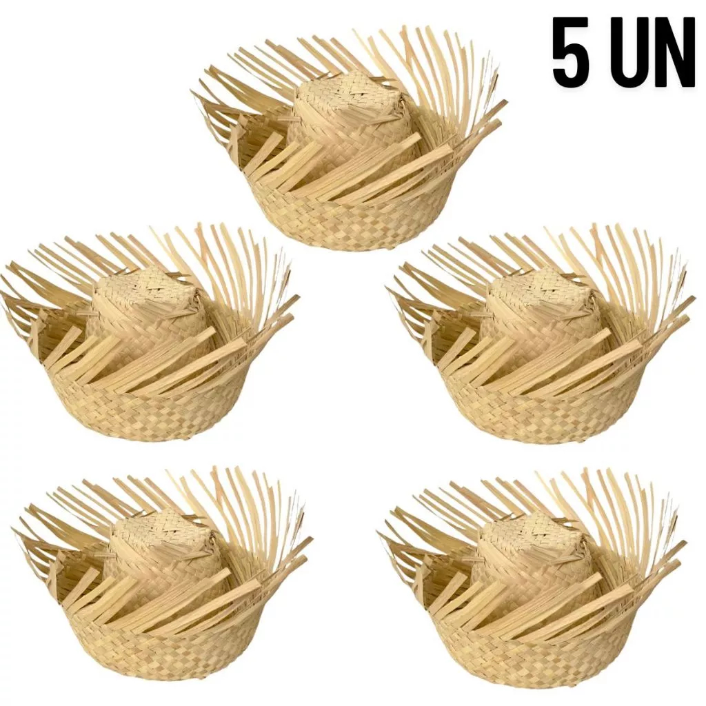 5 Chapéu de Palha Malandrinho Festa Junina São João Arraial Para Criança Ou Decoração em Oferta na Shopee