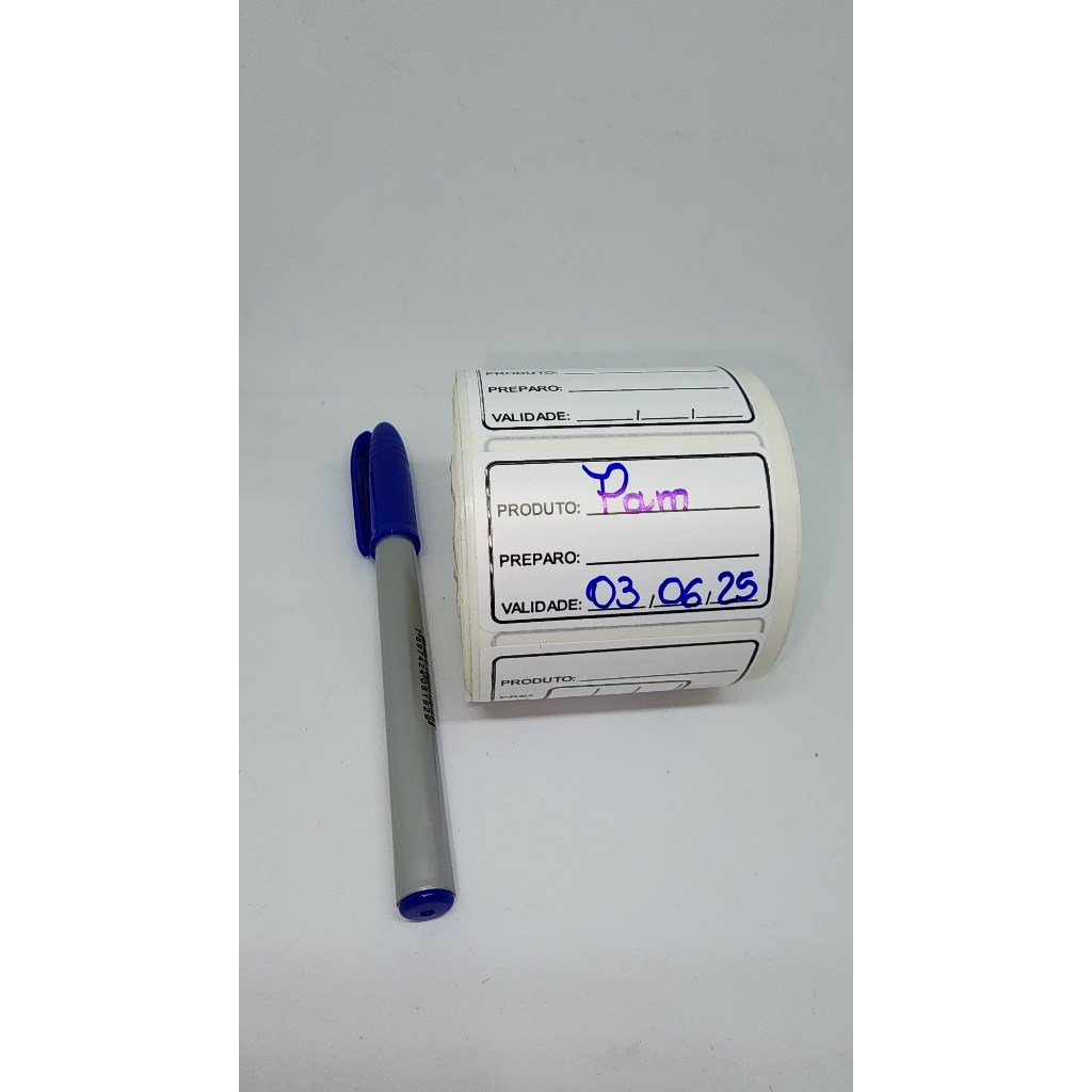 ETIQUETA DE VALIDADE BOPP CONGELAMENTO 60 x 40  + 01UNID COM CANETA