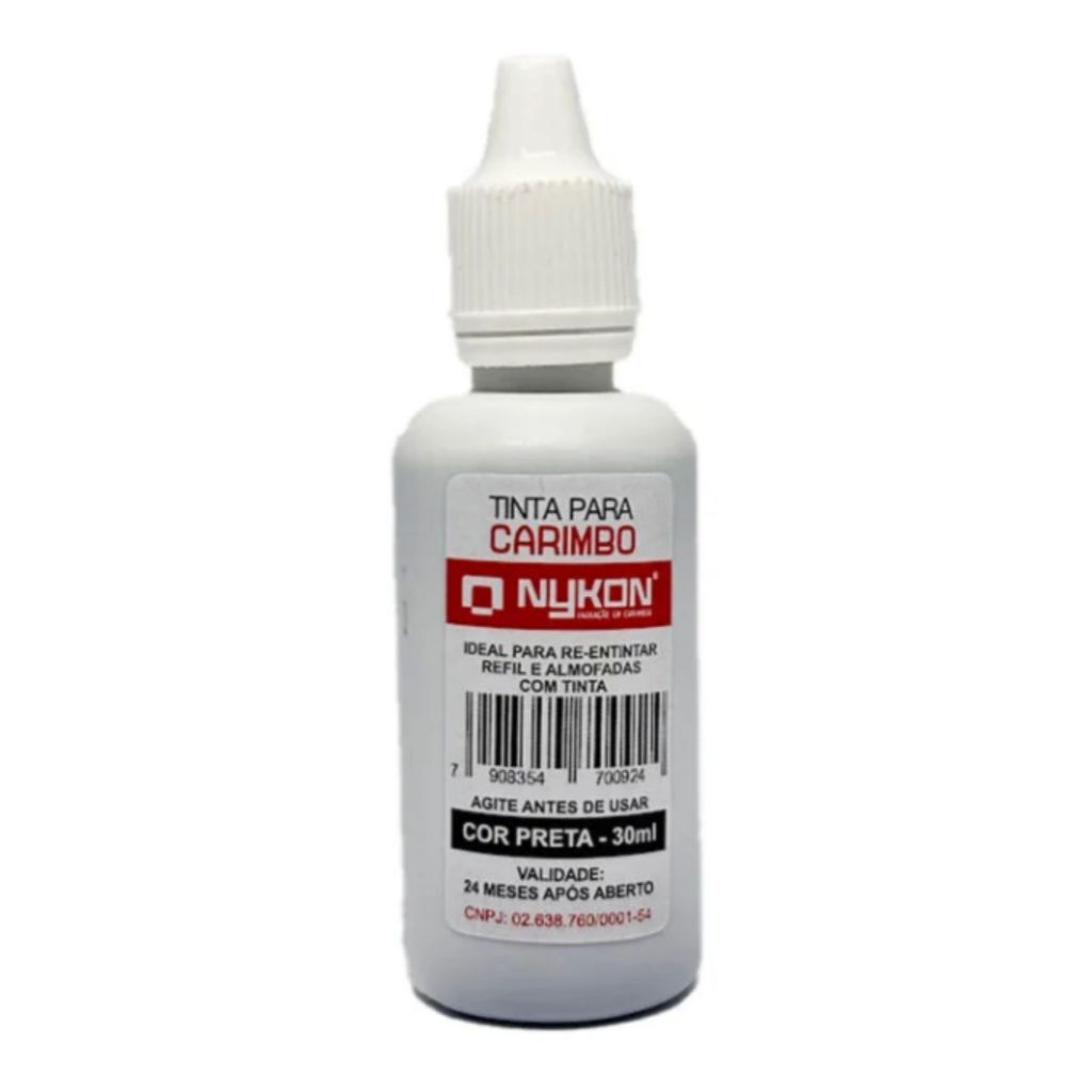 Tinta preta para carimbo automático para profissionais, marca Nykon ou Magifix tubo de 30ml em Oferta na Shopee