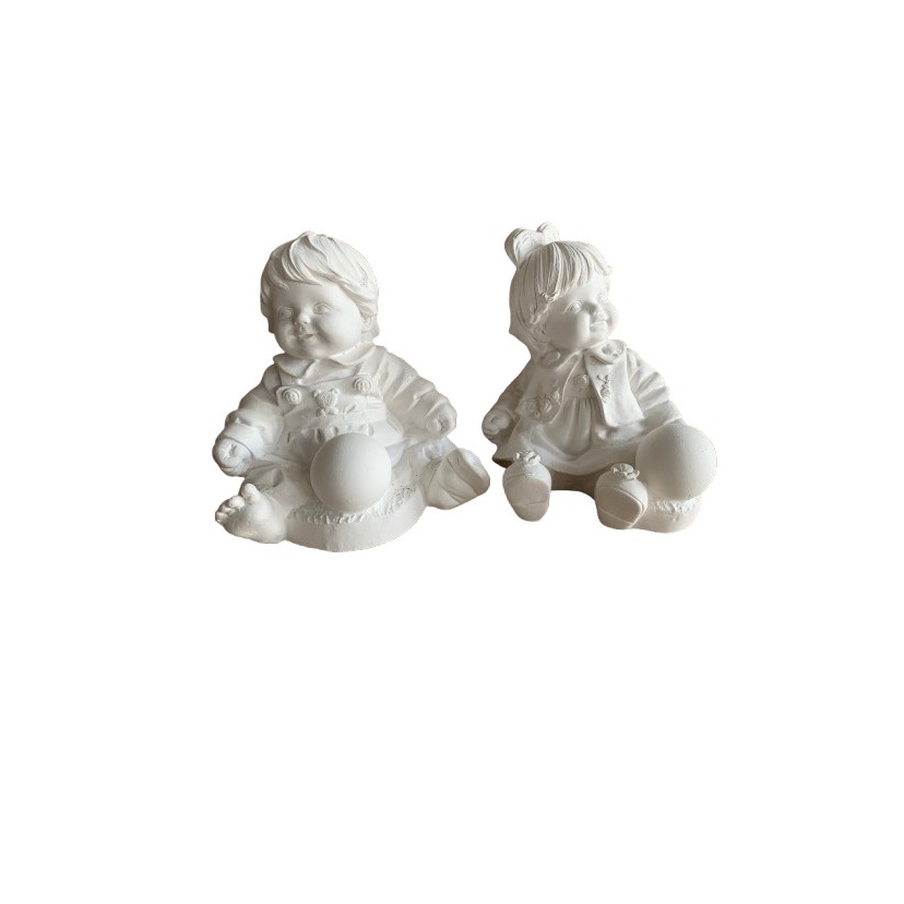 Casal de Eres escultura de Eres criança menino e menina