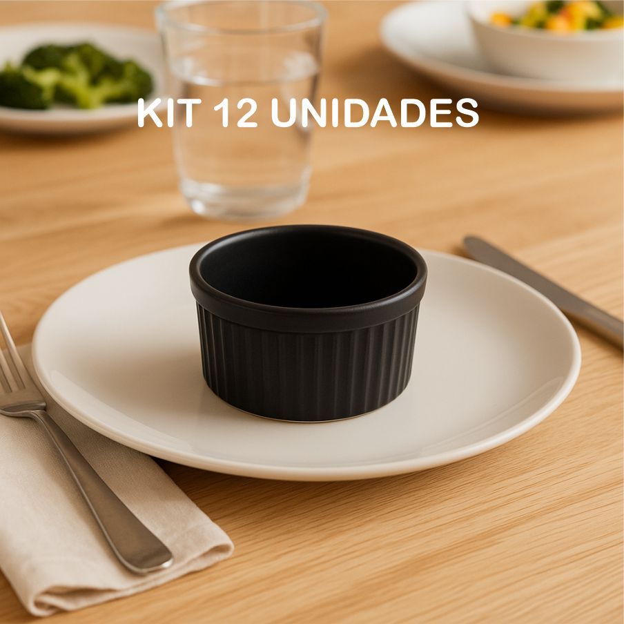 Kit 12 Ramequim Canelado Plástico MesaPosta Ramekin Molho Molheira Petisqueira Cozinha Buffet