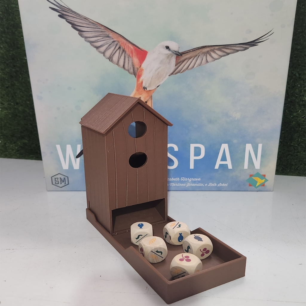 Torre de Dados Comedouro 3D para Jogo Wingspan