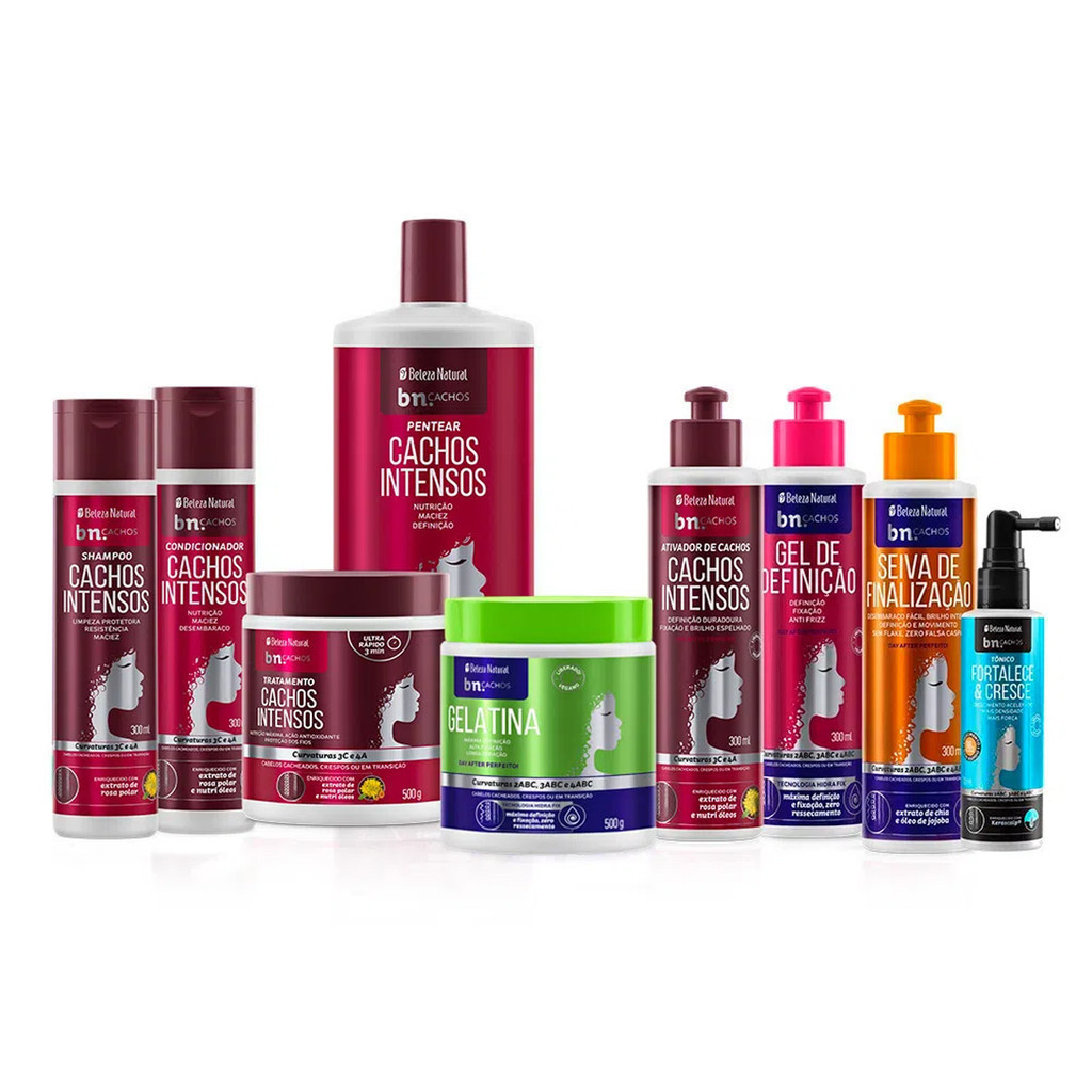 Giga Kit Beleza Natural Cachos Intensos bn.Cachos em Oferta na Shopee