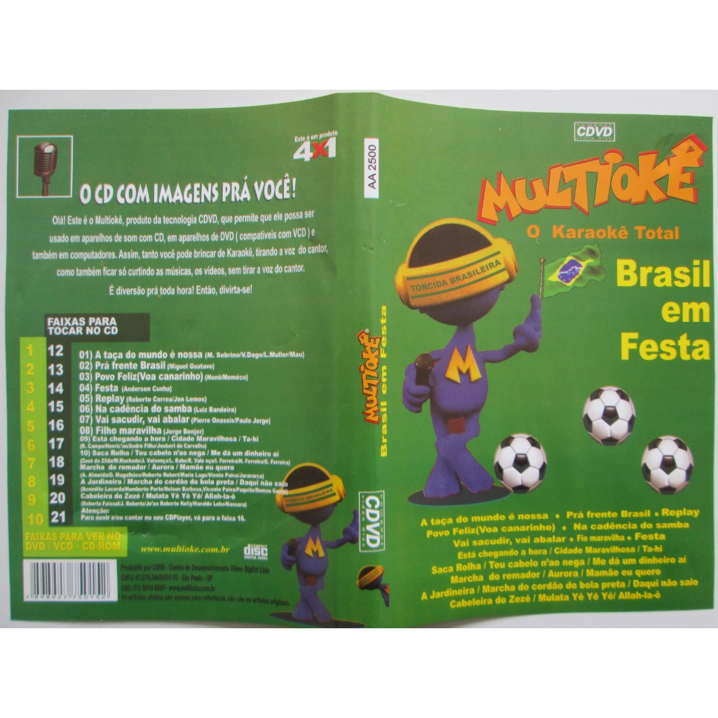 DVD / CDVD / KARAOKÊ / MULTIOKÊ / BRASIL EM FESTA / 4X1/ Impecável / Raro / Original / O Karaokê Total