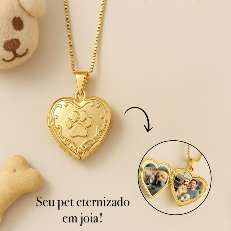 Colar Relicário com Foto do Seu Pet – Gravação a Laser em Joia Exclusiva