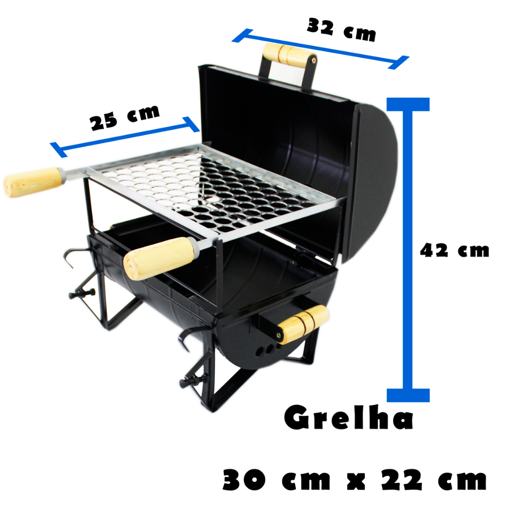 CHURRASQUEIRA BAFINHO 3 EM 1 COM SUPORTE PARA BARCO