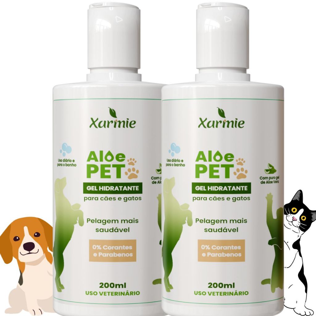 Kit Trate Dermatite e Coceira Cachorro Pets Gel de Babosa 200g - 2 unidades em Oferta na Shopee