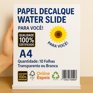 10 Papel Decalque Water Slide Gomado kit Toboágua p/ Copos Porcelana Plástico Jato Tinta em Oferta na Shopee