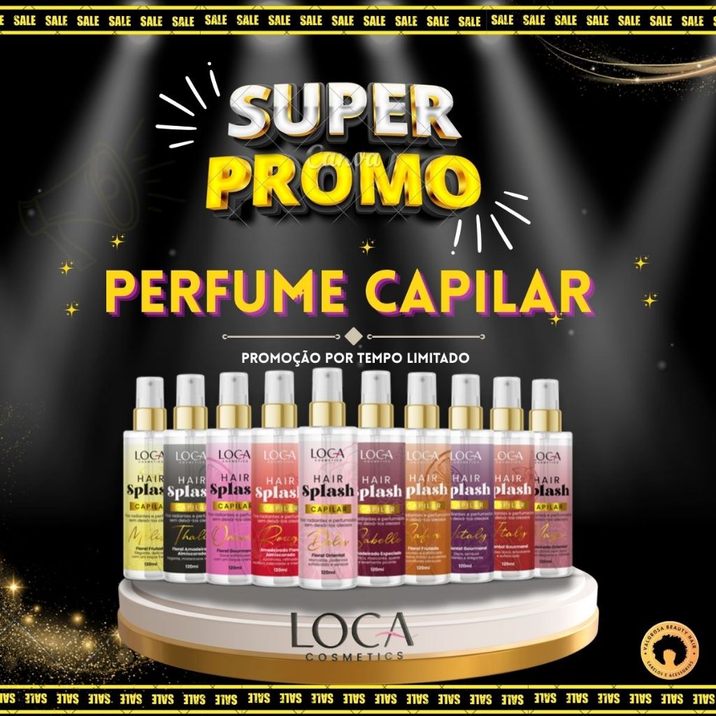 Perfume Capilar Loca Comestics 120ml - Brilho, Antifrizz e Hidratação - Todos os Cabelos