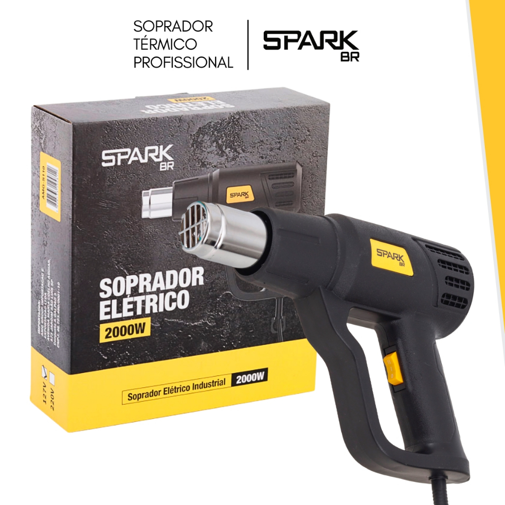 Soprador Térmico Profissional 2000W 600°C 2 Estágios Temperatura  SparkBr 110V/220V em Oferta na Shopee