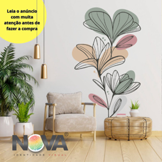 Adesivo de Parede Floral Boho Minimalista Flor Coração de Leão Decoração Sala Quarto Escritório em Oferta na Shopee