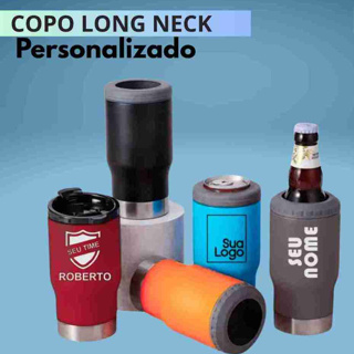 Copo Térmico Porta Long Neck Latinha Personalizado Nome Logo 420ml em Oferta na Shopee