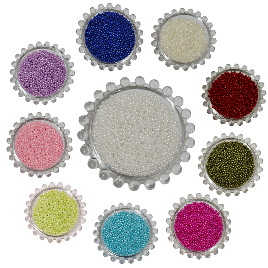 1000 unidades de Pérola 3mm - Ideal para decoração, artesanato, costuras em roupas, bijuterias, etc em Oferta na Shopee