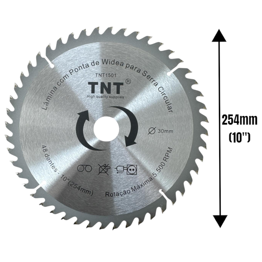 Lamina Serra Circular para Esquadria Madeira e Alumínio 254mm de Diâmetro Furo de 30mm 100 Dentes · foto 2