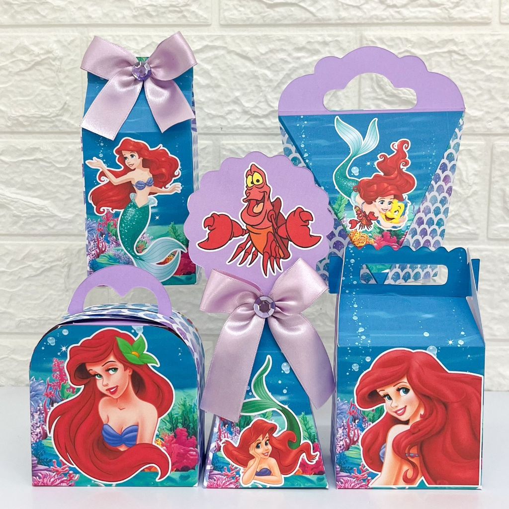 Kit Festa A Pequena Sereia Ariel Caixinhas para festa infantis lembrancinhas de aniversario mimos decoração personalizad