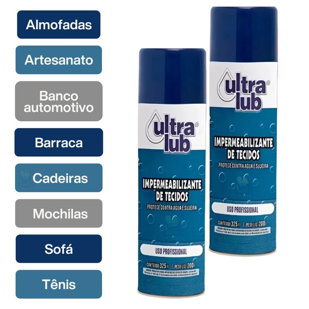 2 unidades Impermeabilizante De Tecidos 325ml Ultra Lub em Oferta na Shopee