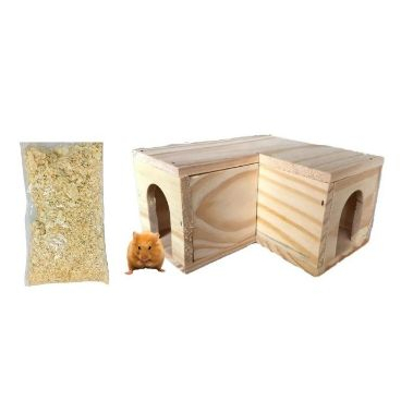 Toquinha Para Hamster Formato L com serragem em Oferta na Shopee