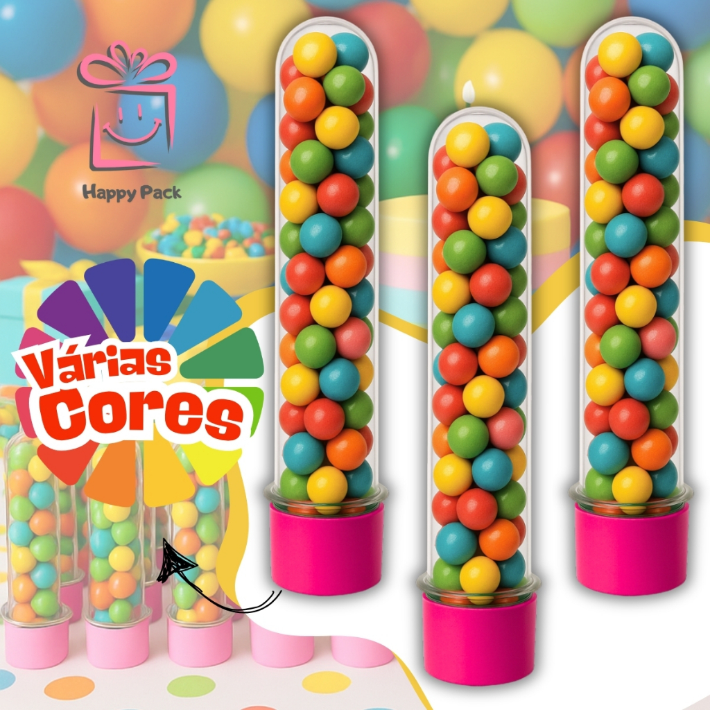 10~50 Tubete 13cm Várias Cores Kit Lembrancinha Festa Infantil Surpresa Aniversário em Oferta na Shopee