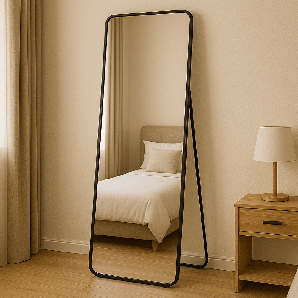 Espelho Retangular Grande Corpo Inteiro 150x60cm Com Moldura Alumínio Para Quarto Sala Decorativo em Oferta na Shopee