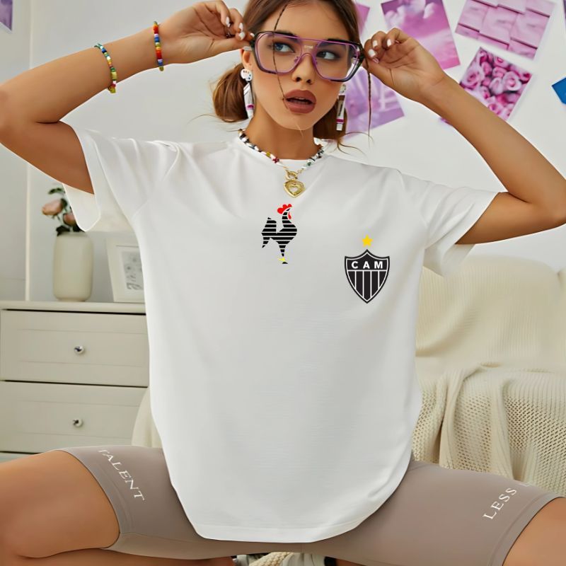 Camisa Do Galo Feminina e Masculina Modelo Torcedor / Blusa Do Atletico-MG