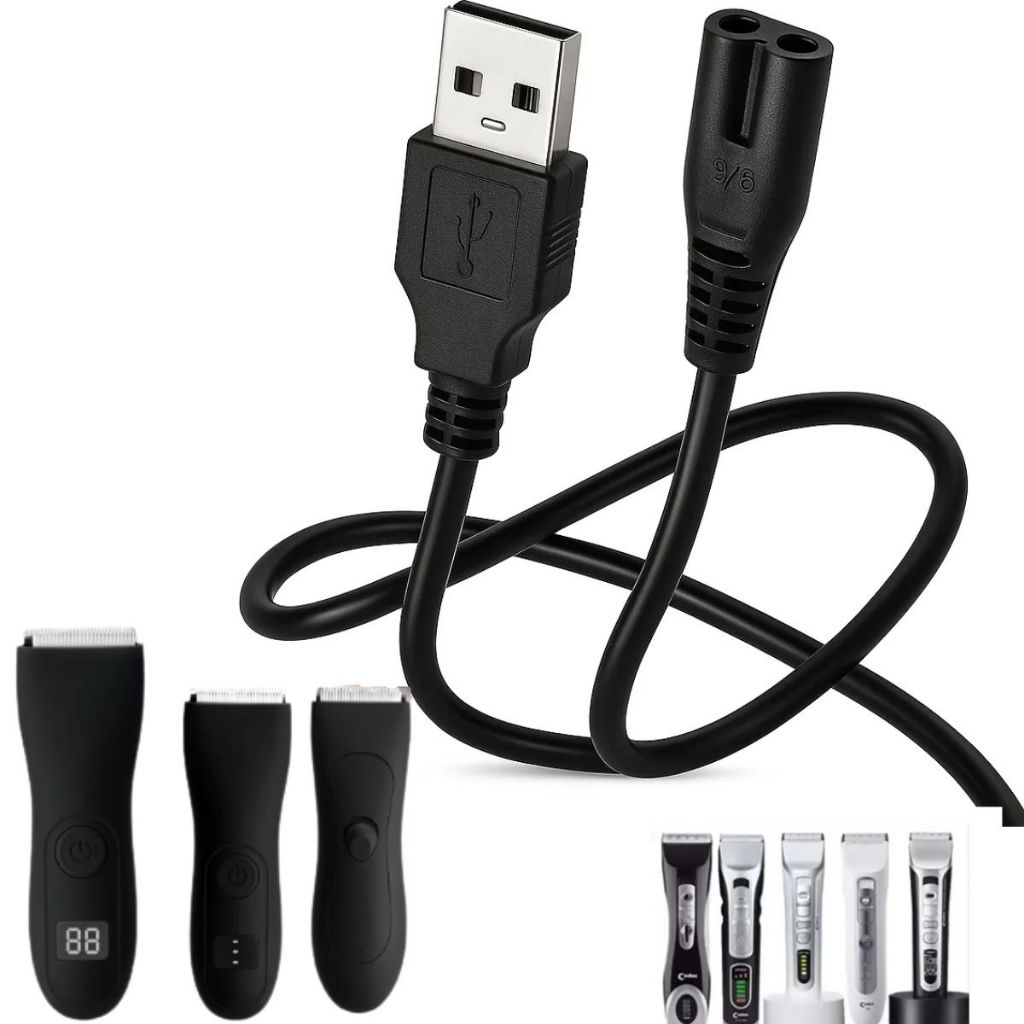 Cabo Usb Barbeador Universal Conector Tipo 8 Penariol Para Barbeador Philips e outros Aparador Barba Universal
