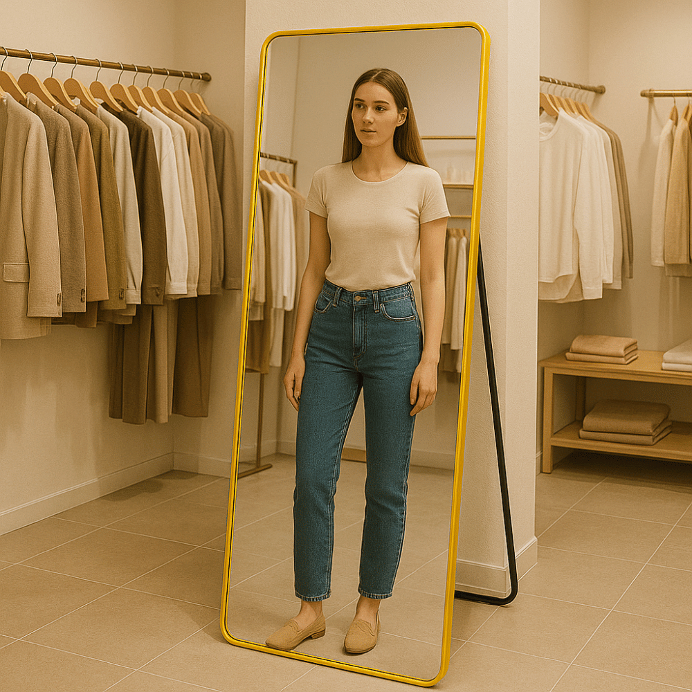 Espelho Retangular Lopazzi Corpo Inteiro 170x70cm Com Suporte de Chão Moldura Alumínio Pinterest