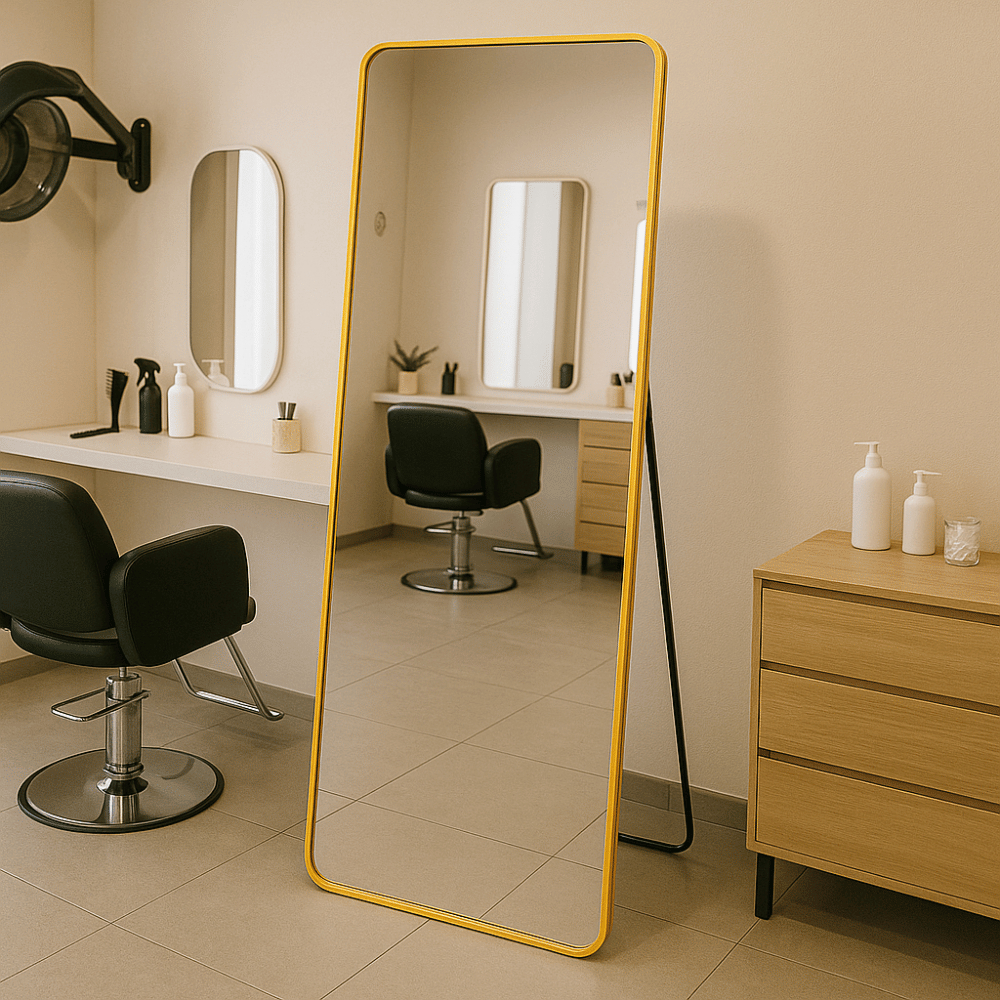 Espelho Retangular Grande Corpo Inteiro 170x70cm Com Moldura Alumínio Para Quarto Sala Decorativo - Home & Living