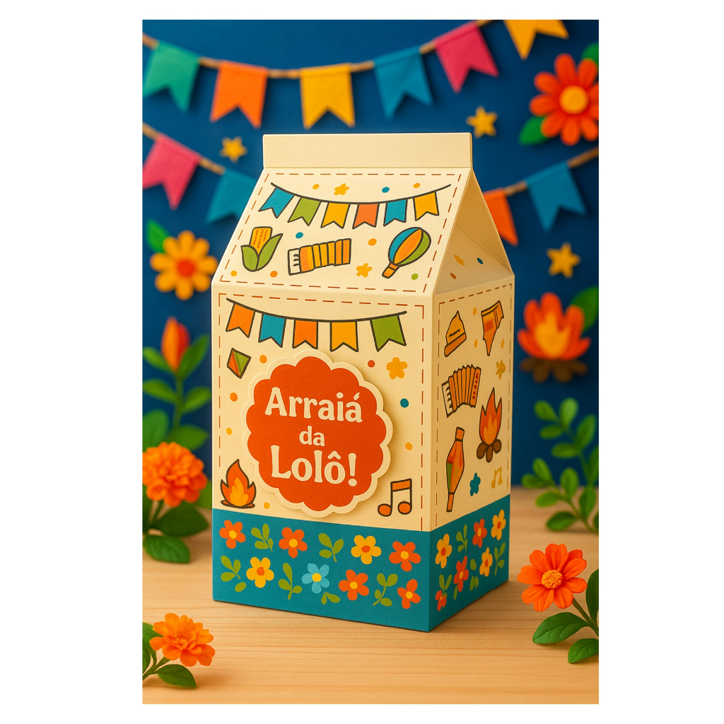 Caixinha milk personalizada Festa Junina/julina - Caixinha para doces e paçoca - Caixinha arraiá menino e menina