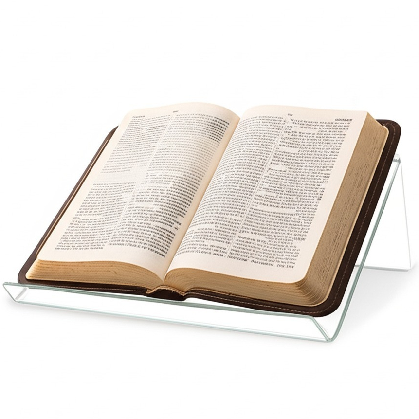 Suporte Aparador de Leitura Acrílico Cristal Transparente Bíblia e Livros Estudo Decoração em Oferta na Shopee