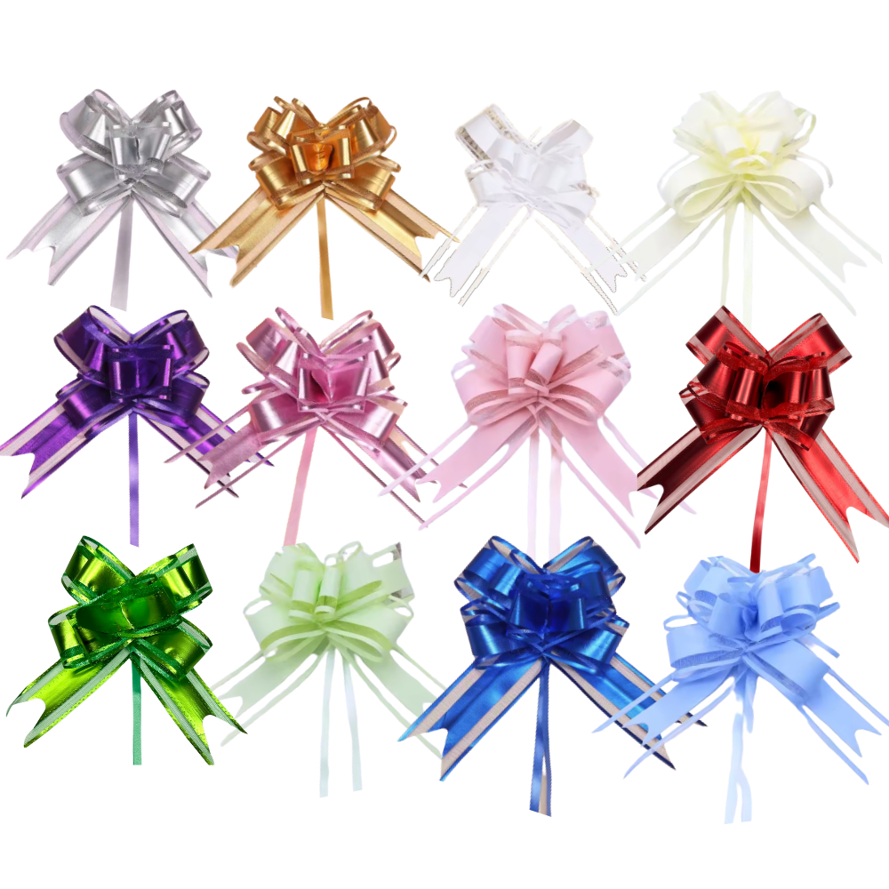 Kit 10/20/50 Laço para Presente Organza Médio Mágico Fácil Decoração