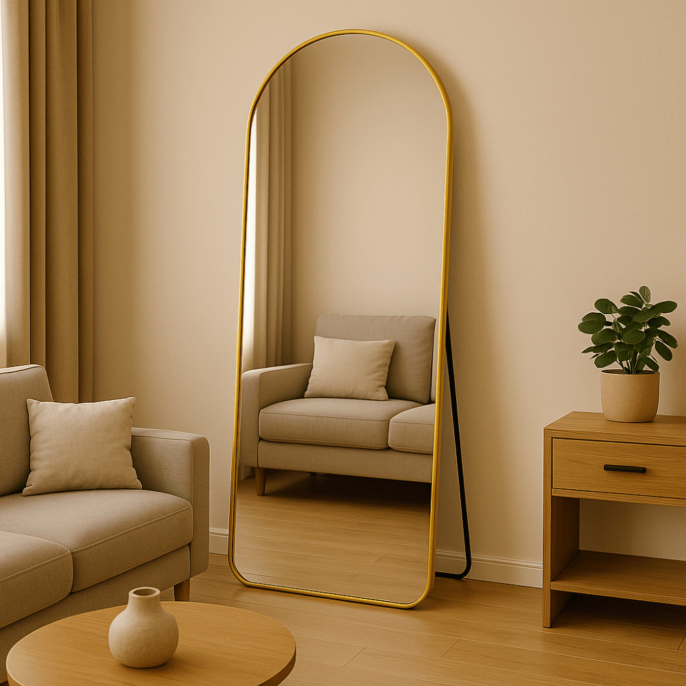 Espelho Base Reta Grande Corpo Inteiro 150x60cm Com Moldura Alumínio Para Quarto Sala Decorativo em Oferta na Shopee