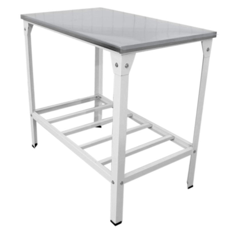 Mesa De Serviço Bancada Apoio Inox 93x55 com Prateleira para Cozinha Restaurante Padaria Industria