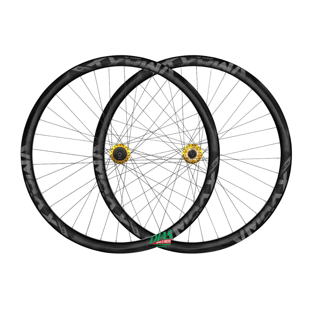 Roda aro 26 Vzan Vmaxx Cubo Barulhento Tipo Pro 7 Para K7 1V até 12V Vmaxx 2025 Preto Fosco Dourado