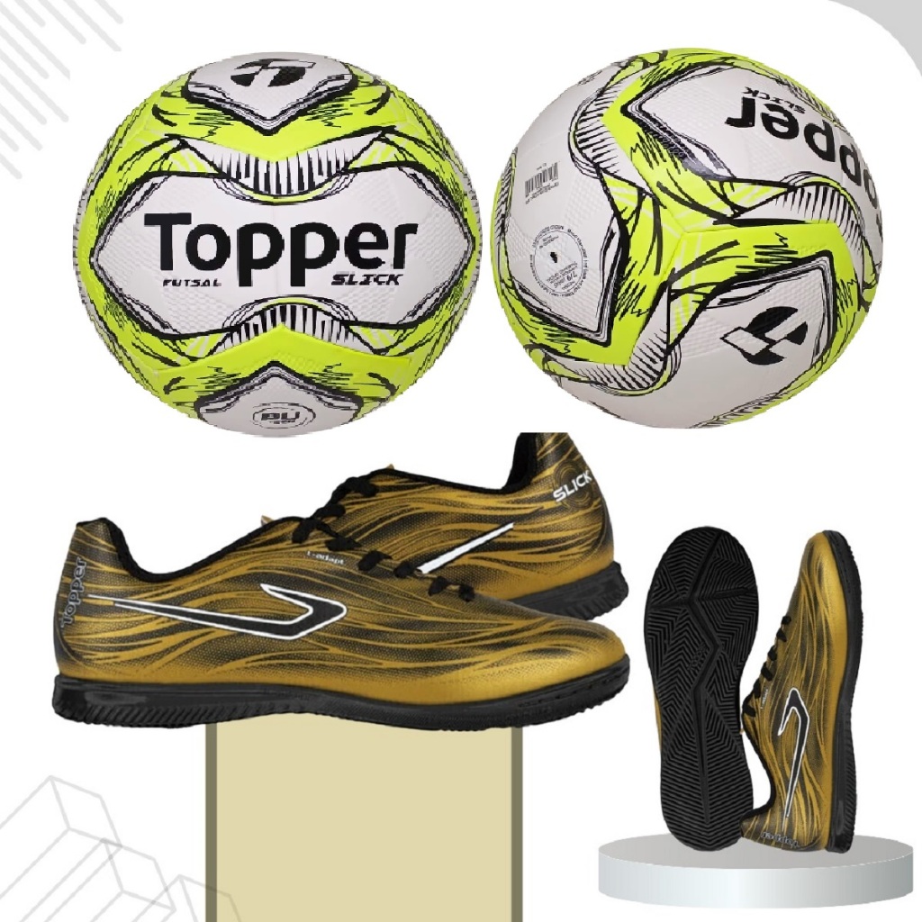 Kit Topper Futsal Chuteira V e Bola - Futebol de Salão