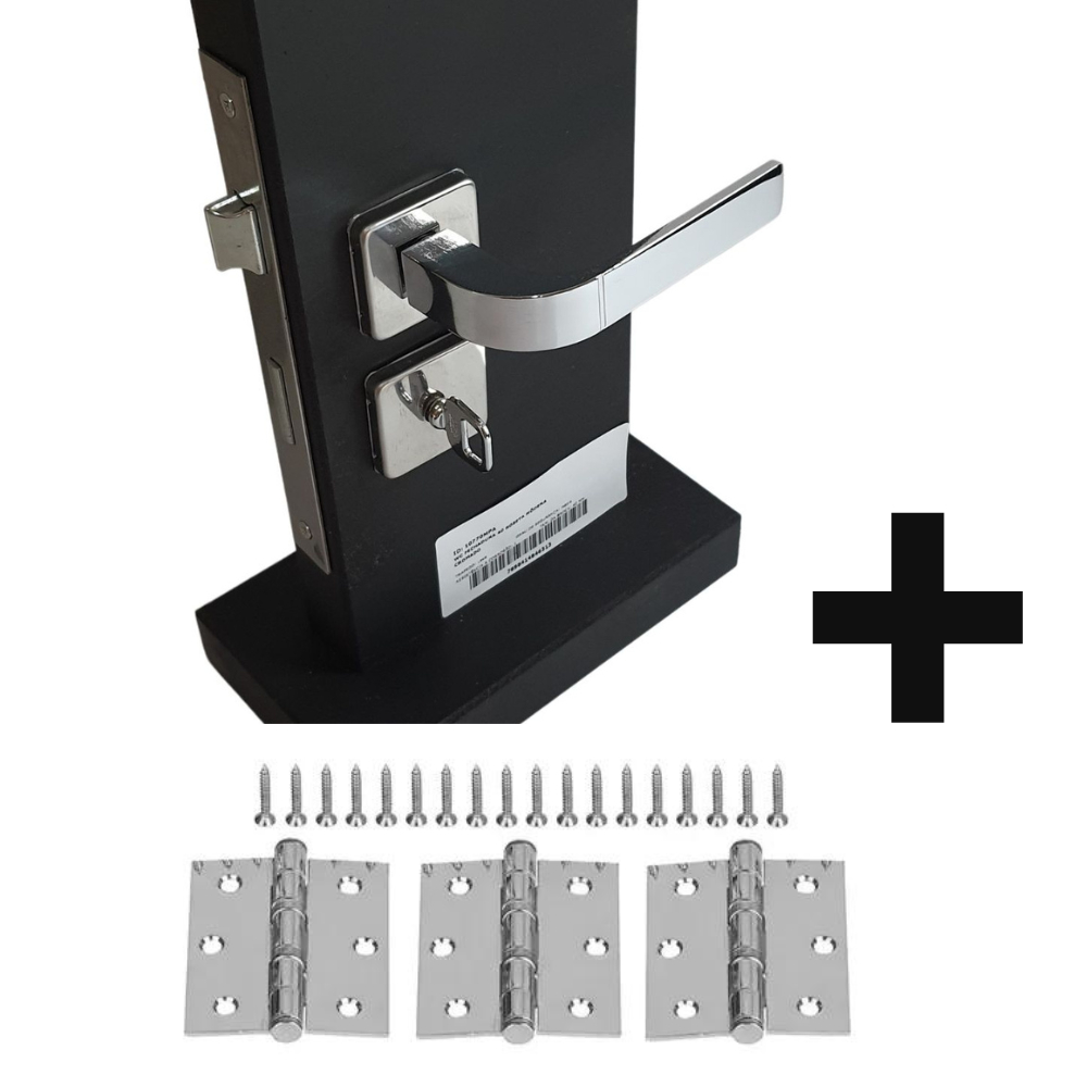 Fechadura De Porta Wc Banheiro Modena  Mgm Para Porta Aço e Madeira Com Dobradiça