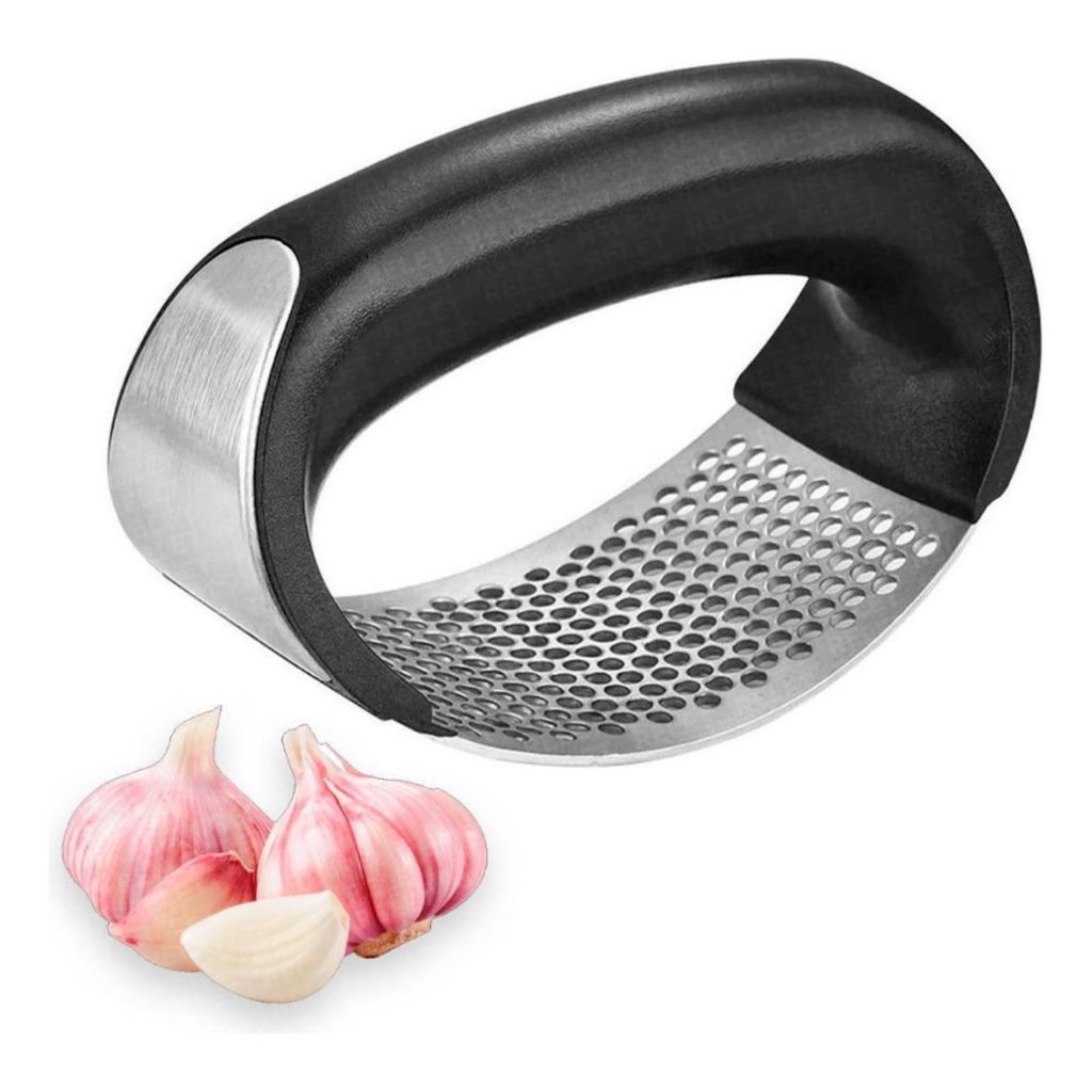 Amassador Espremedor Alho Triturador Manual Portátil Em Inox