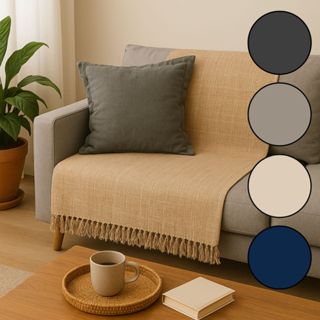 Manta Sofá 2,10m x 1,50m 100% Algodão Macia, Aconchegante e Grande para Sofá ou Cama em Oferta na Shopee