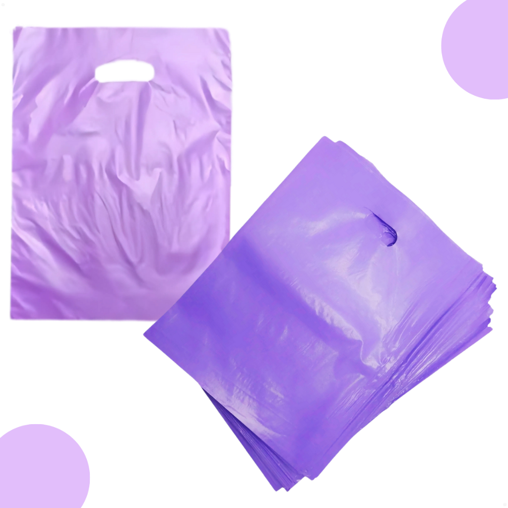 kit com 100 unidades Sacola Alça vazada boca de palhaço 20x30  sacola plástica